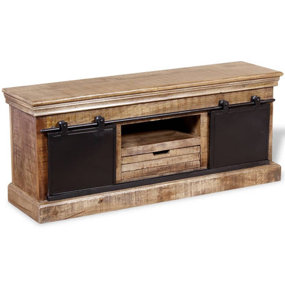 TV-Schrank mit 2 Schiebetüren Massivholz Mango 110x30x45 cm
