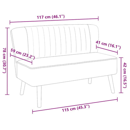 Sofa Stoff 117x55,5x77 cm Hellgrau