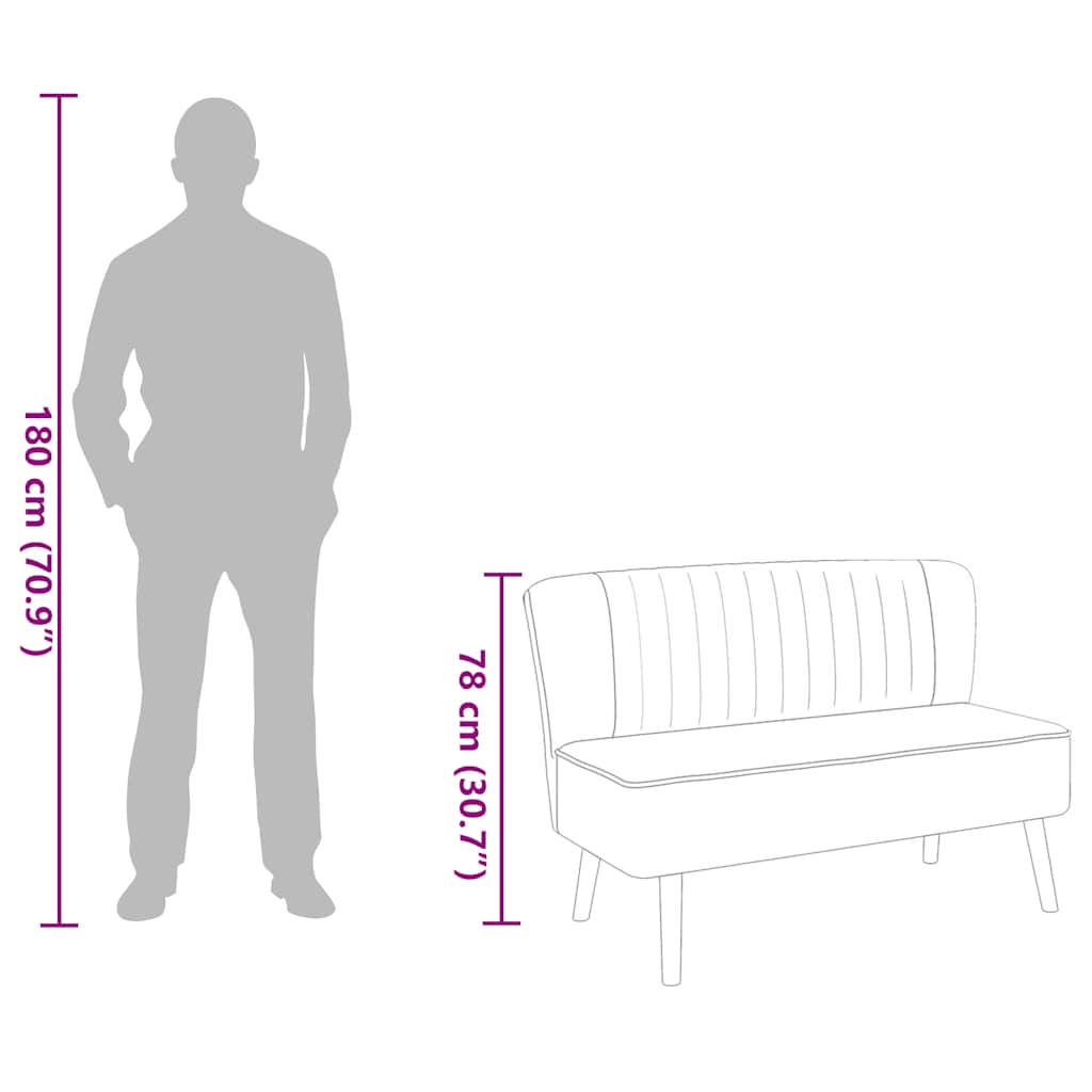 Sofa Stoff 117x55,5x77 cm Dunkelgrau