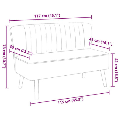 Sofa Stoff 117x55,5x77 cm Blau