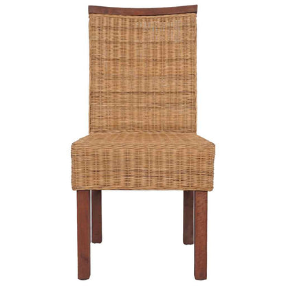 Esszimmerstühle 6 Stk. Natur Rattan Braun