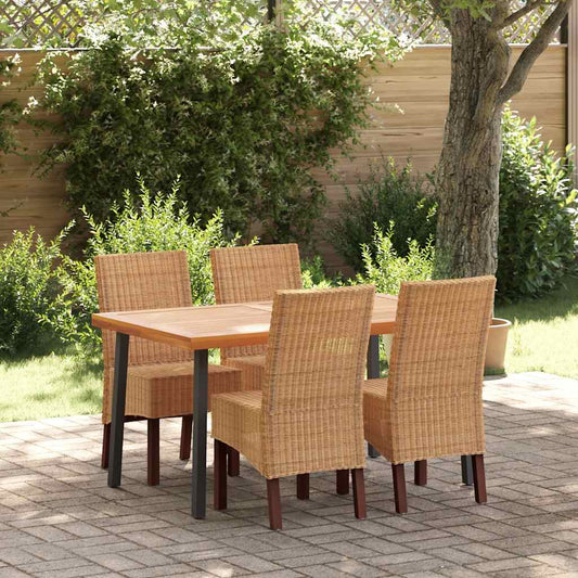 Esszimmerstühle 4 Stk. Braun Natur Rattan
