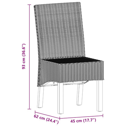 Esszimmerstühle 6 Stk. Natur Rattan Braun