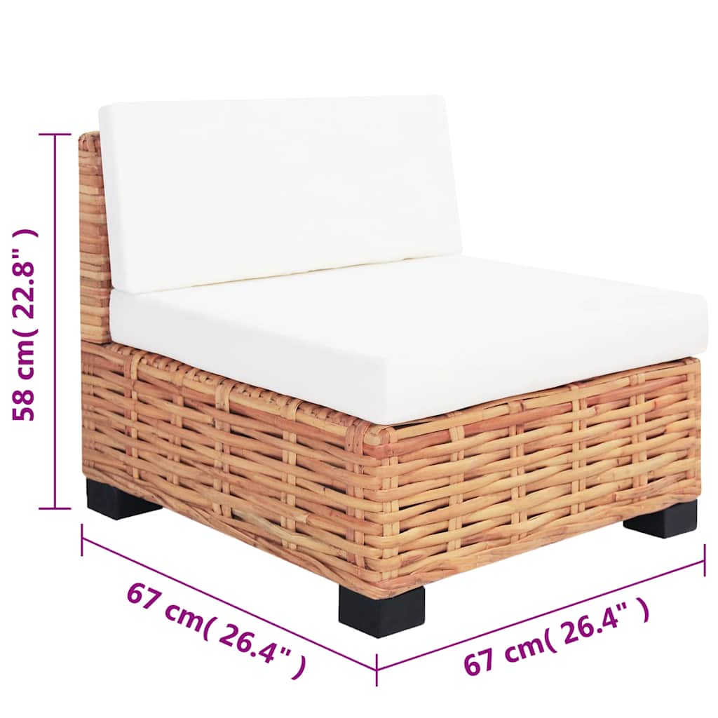 Sofagarnitur 18-tlg. Natürliches Rattan