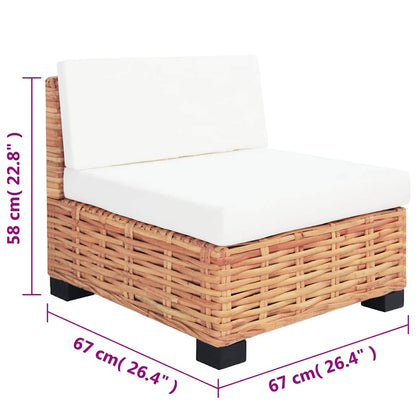 Sofagarnitur 18-tlg. Natürliches Rattan