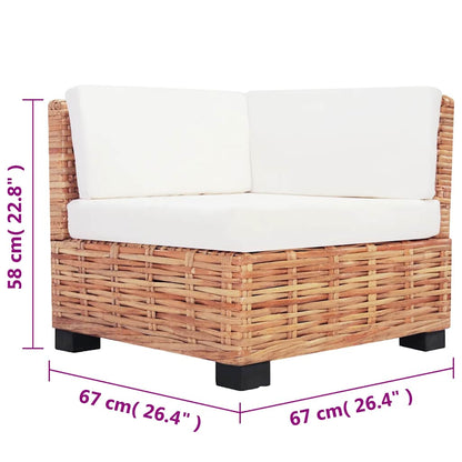 Sofagarnitur 16-tlg. Natürliches Rattan