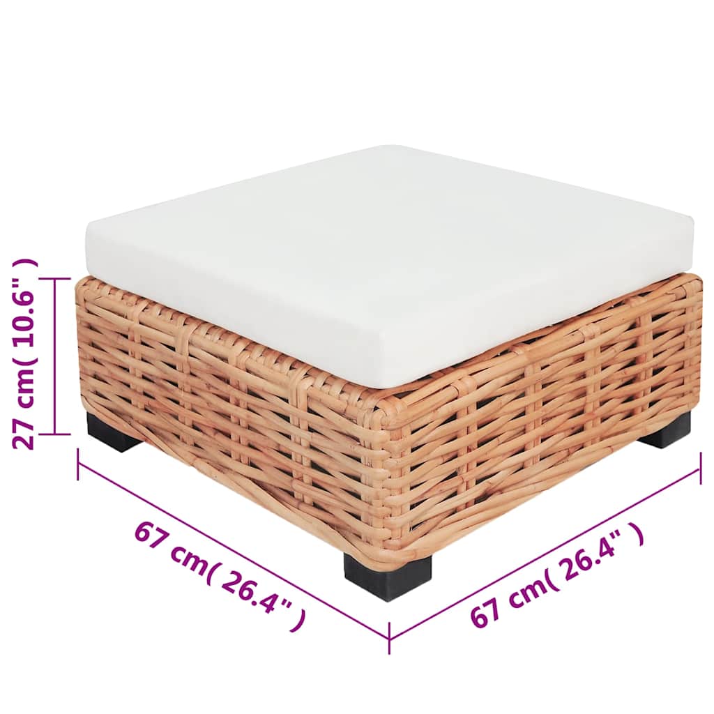 Sofagarnitur 16-tlg. Natürliches Rattan