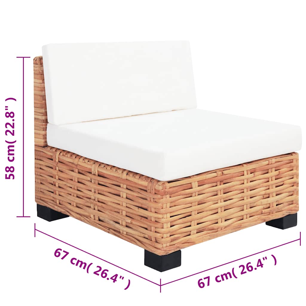 Sofagarnitur 14-tlg. Natürliches Rattan