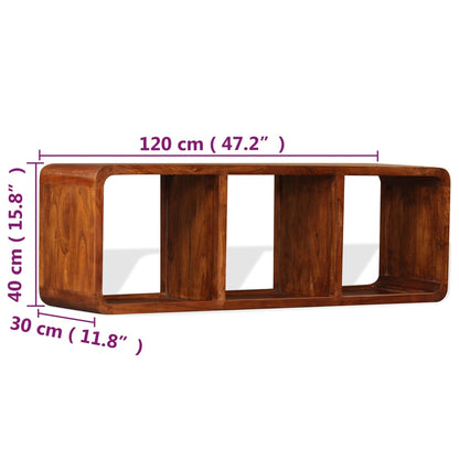 TV-Schrank Massivholz mit Honigfarbenem Finish 120x30x40 cm