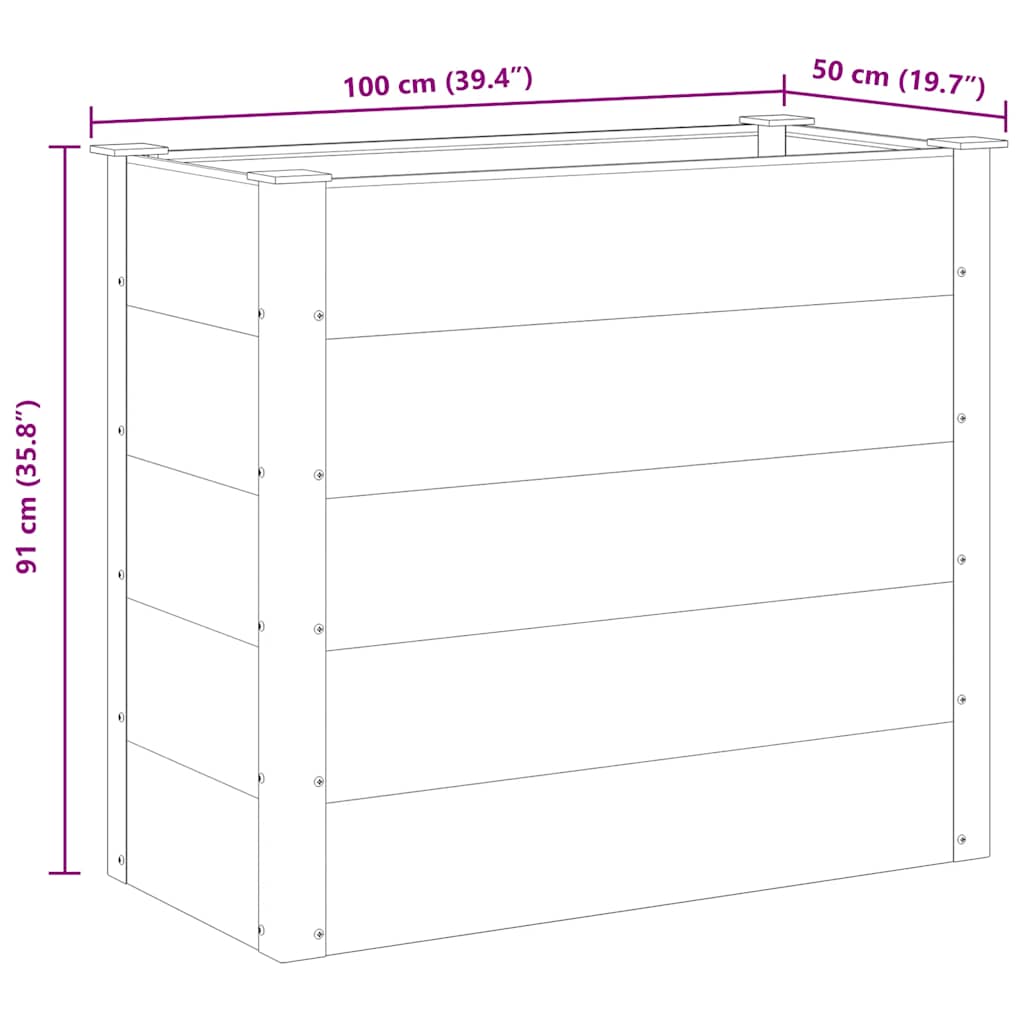 Garten-Hochbeet WPC 100 x 50 x 91 cm Grau