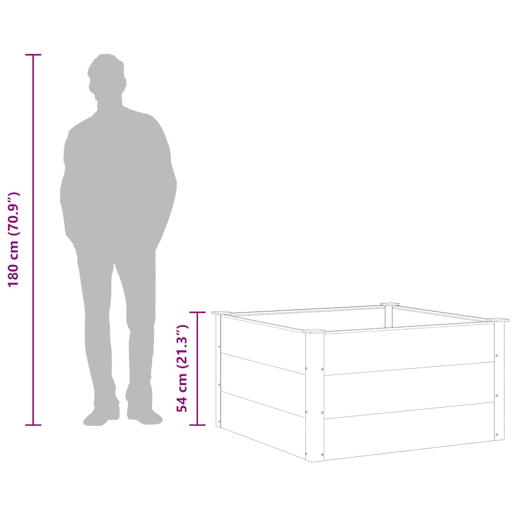 Garten-Hochbeet WPC 100 x 100 x 54 cm Grau