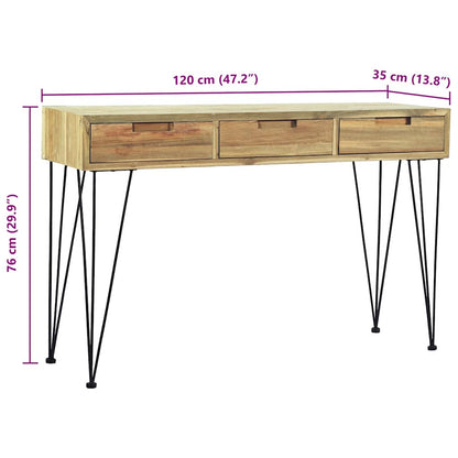 Konsolentisch 120 x 35 x 76 cm Teak Massiv