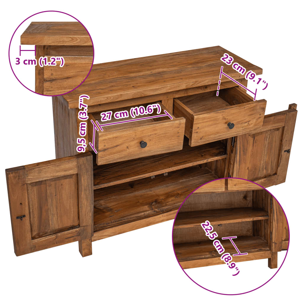 Sideboard Massives Mahagoniholz 75x30x65 cm