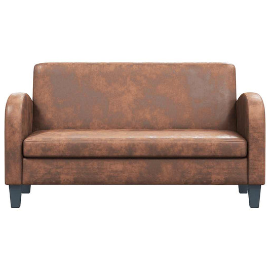 Sofa 2-Sitzer Wildleder-Optik Braun