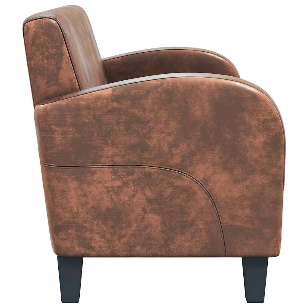 Sofa 2-Sitzer Wildleder-Optik Braun