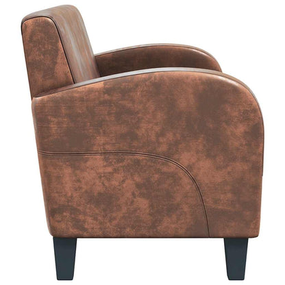 Sofa 2-Sitzer Wildleder-Optik Braun