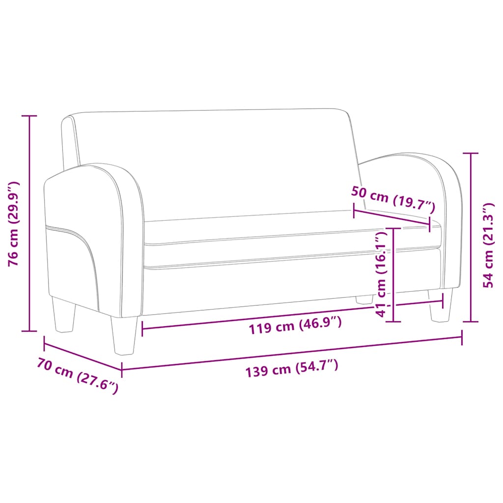 Sofa 2-Sitzer Wildleder-Optik Braun