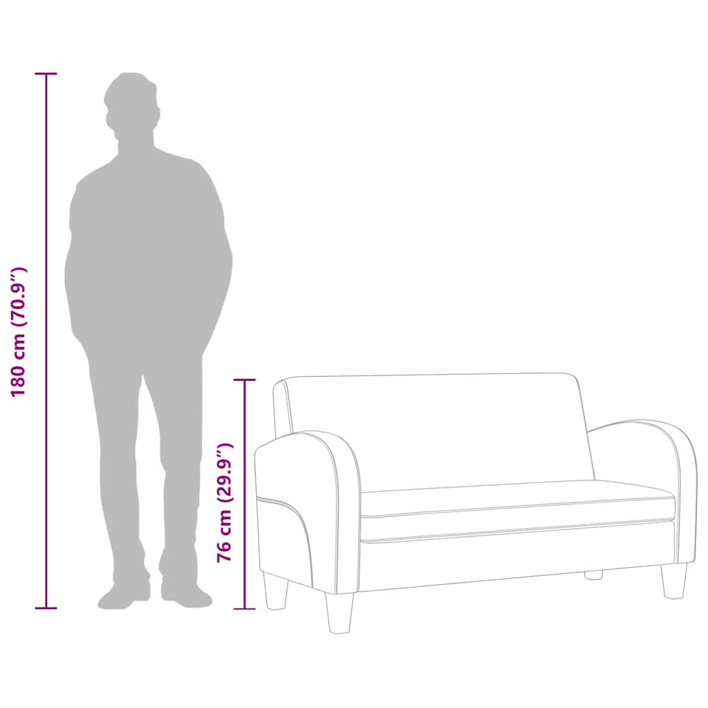 Sofa 2-Sitzer Wildleder-Optik Braun