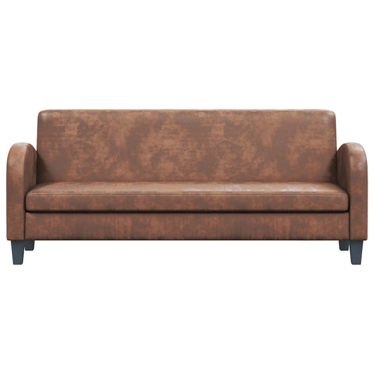 Sofa 3-Sitzer Wildleder-Optik Braun