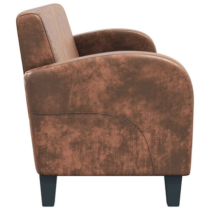 Sofa 3-Sitzer Wildleder-Optik Braun