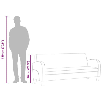 Sofa 3-Sitzer Wildleder-Optik Braun