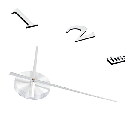 3D-Wanduhr Modernes Design 100 cm XXL Silbern
