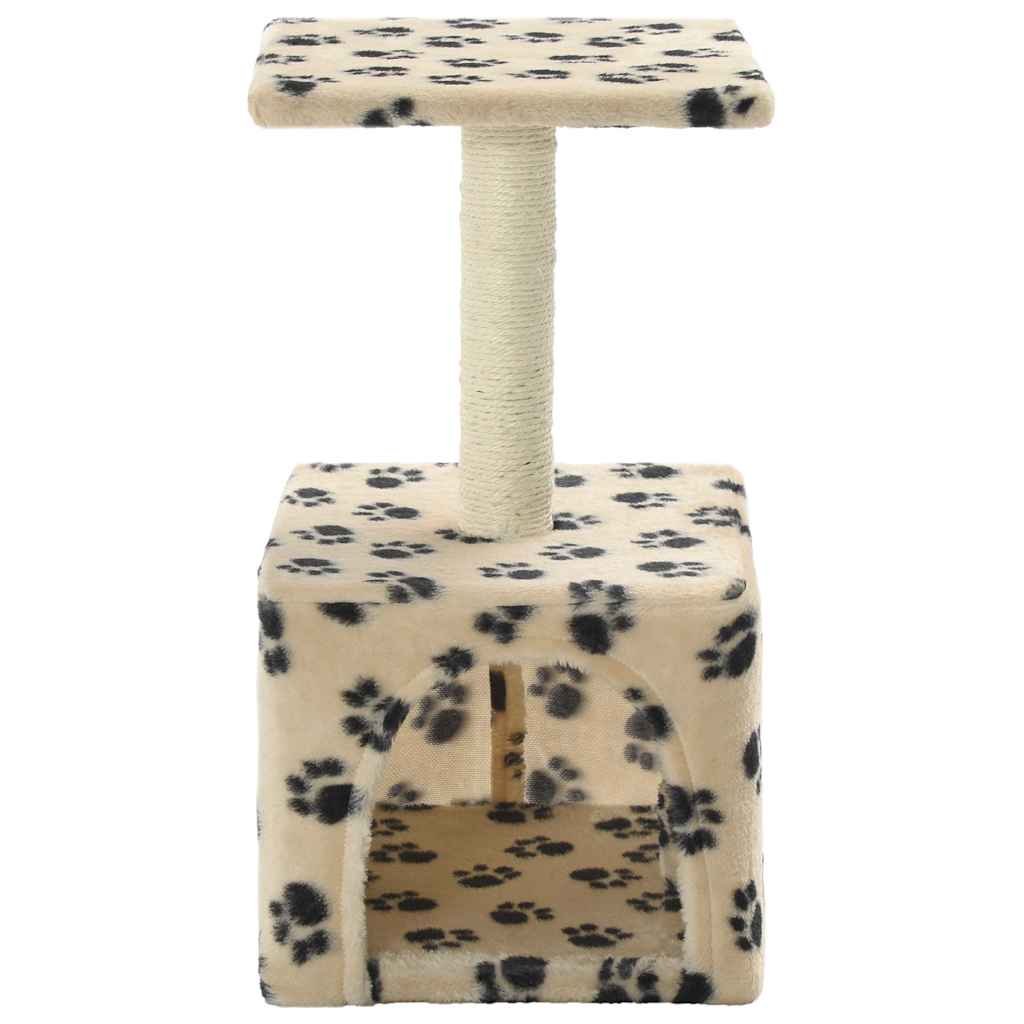 Katzen-Kratzbaum Sisal 55 cm Beige Pfoten-Aufdruck
