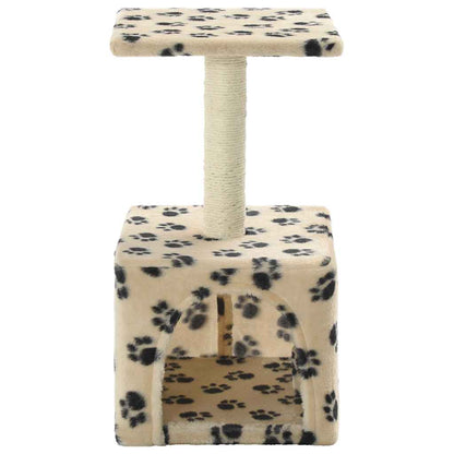 Katzen-Kratzbaum Sisal 55 cm Beige Pfoten-Aufdruck