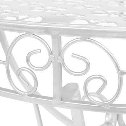 Beistelltisch Vintage-Stil Halbrund Metall 72x36x74 cm Silber