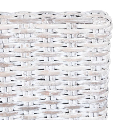 Esszimmerstühle 2 Stk. Hellbraun Kubu-Rattan und Mahagoniholz