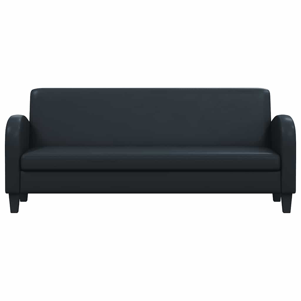 2-tlg. Sofa-Set Kunstleder Schwarz