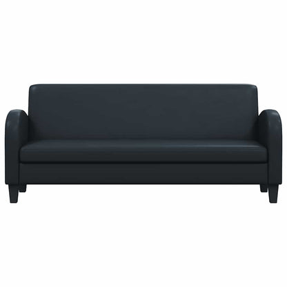 2-tlg. Sofa-Set Kunstleder Schwarz