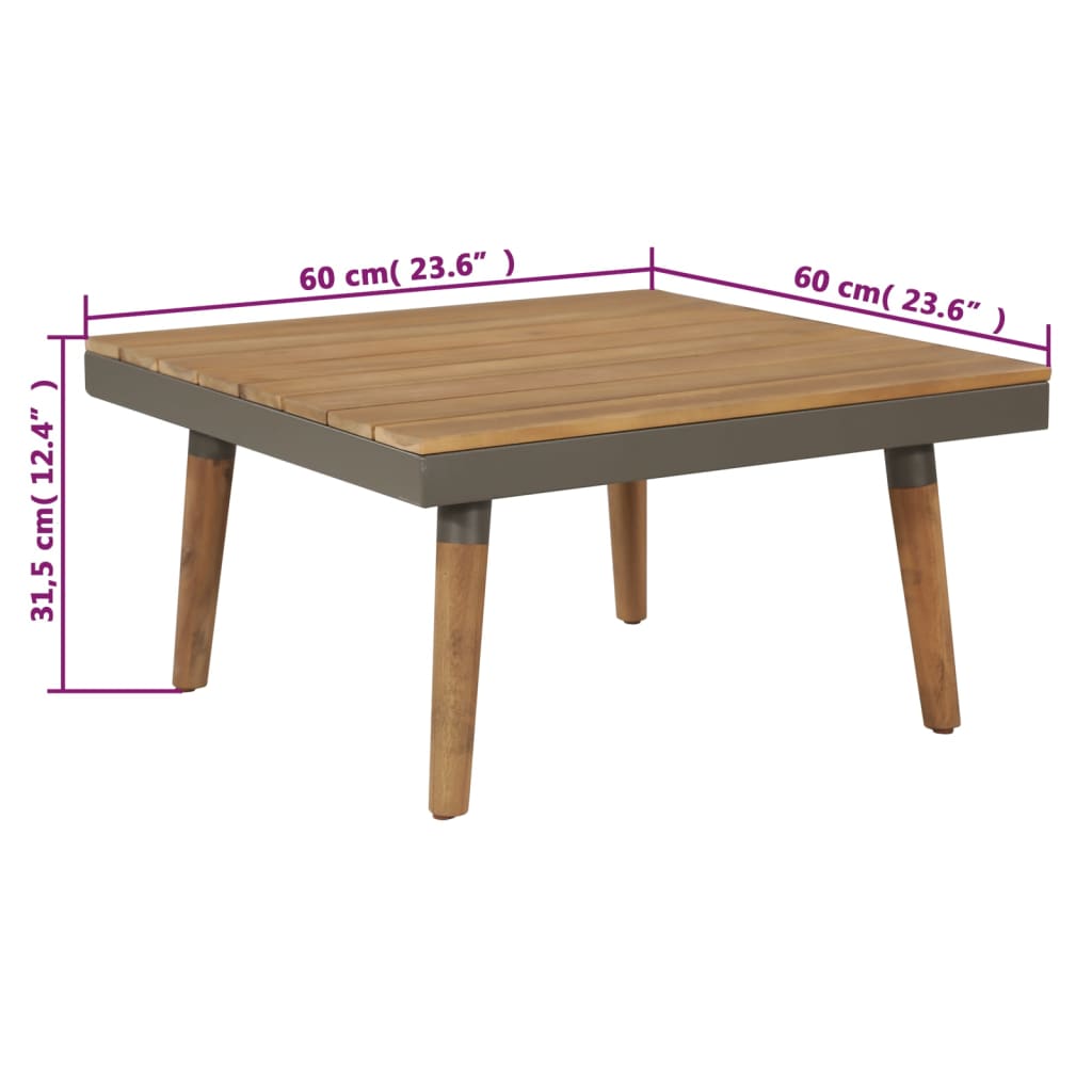 4-tlg. Garten-Lounge-Set mit Auflagen Massivholz Akazie Braun