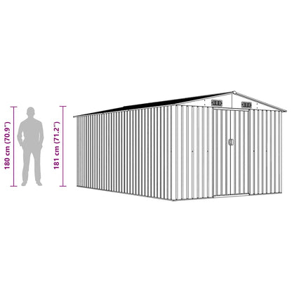 Gerätehaus 257x392x181 cm Metall Anthrazit