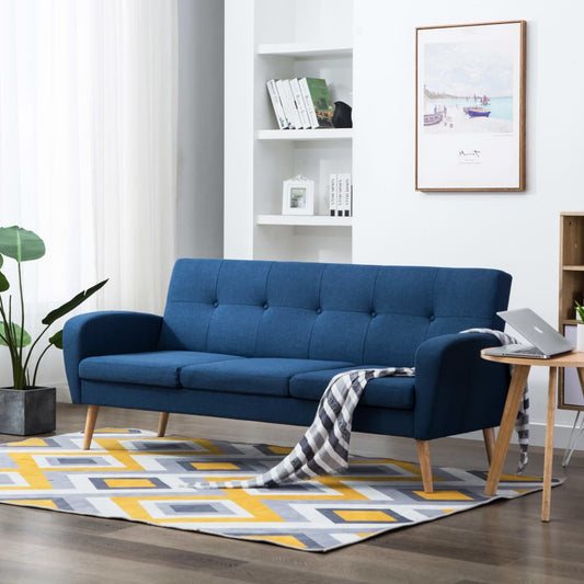 Sofa 3-Sitzer Stoff Blau