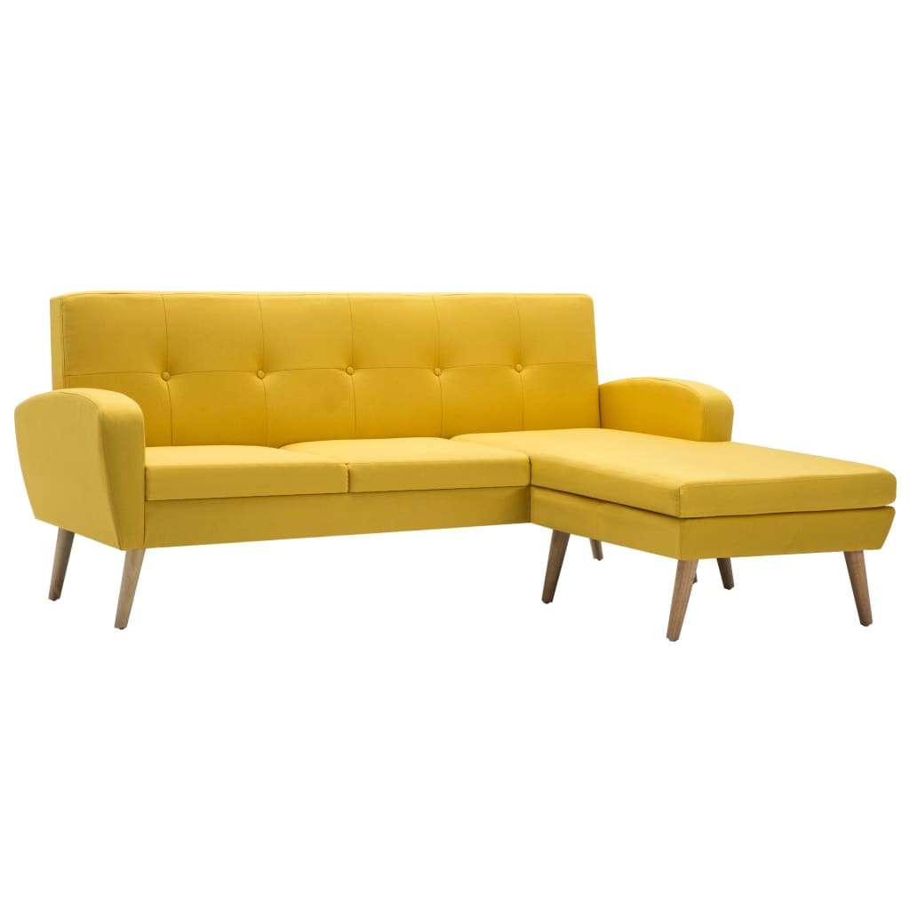 Sofa in L-Form Stoffbezug 186x136x79 cm Gelb