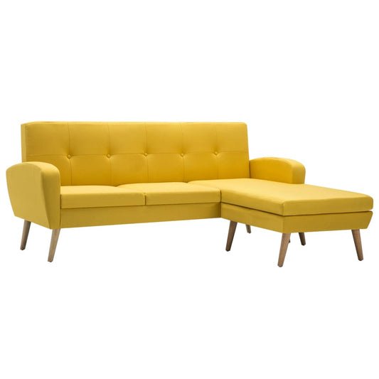 Sofa in L-Form Stoffbezug 186x136x79 cm Gelb