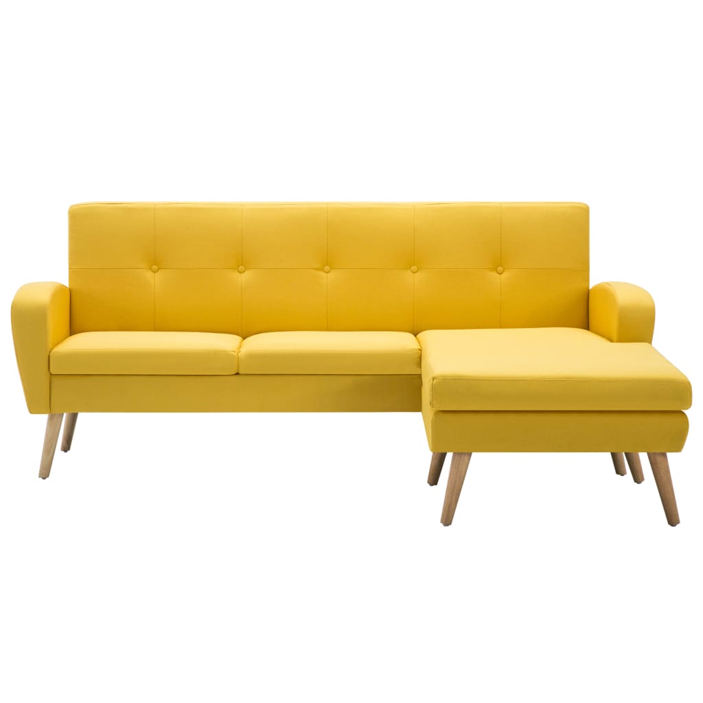Sofa in L-Form Stoffbezug 186x136x79 cm Gelb