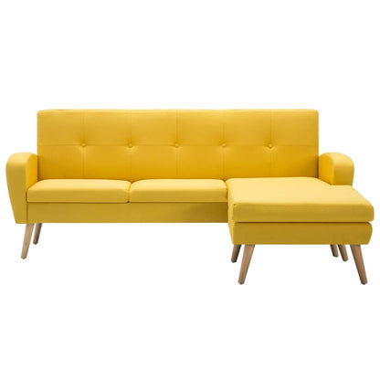 Sofa in L-Form Stoffbezug 186x136x79 cm Gelb