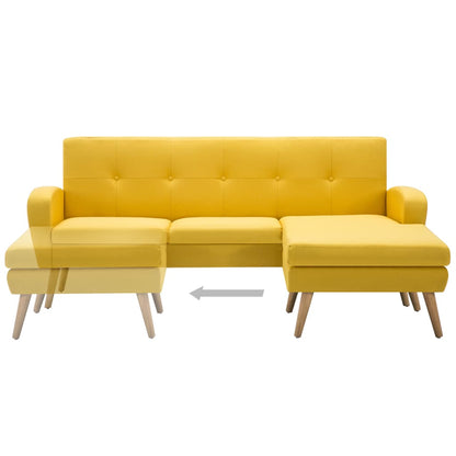 Sofa in L-Form Stoffbezug 186x136x79 cm Gelb