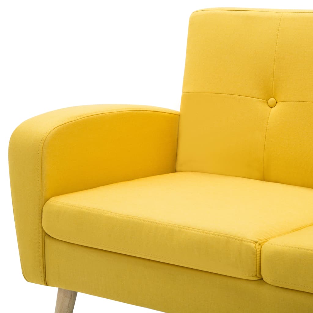 Sofa in L-Form Stoffbezug 186x136x79 cm Gelb
