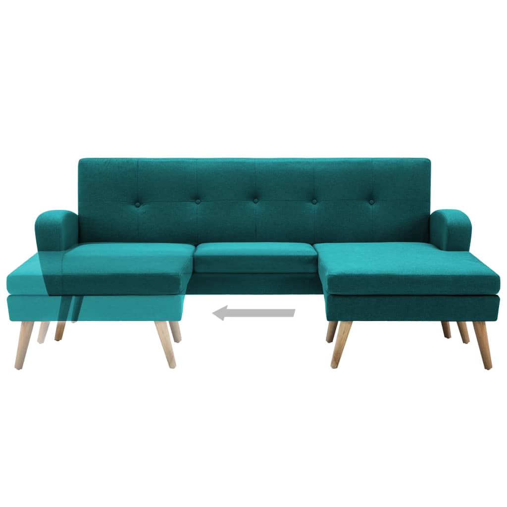 Sofa in L-Form Stoffbezug 186x136x79 cm Grün