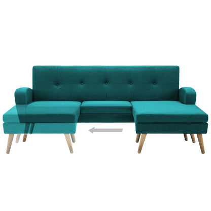 Sofa in L-Form Stoffbezug 186x136x79 cm Grün