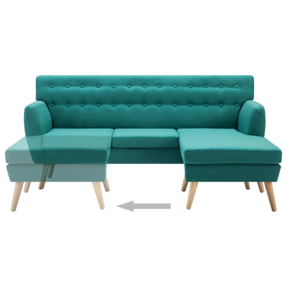 Sofa L-Form Stoff 171,5x138x81,5 cm Grün