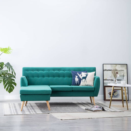 Sofa L-Form Stoff 171,5x138x81,5 cm Grün
