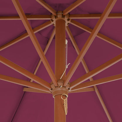 Sonnenschirm mit Holz-Mast 300 cm Bordeauxrot