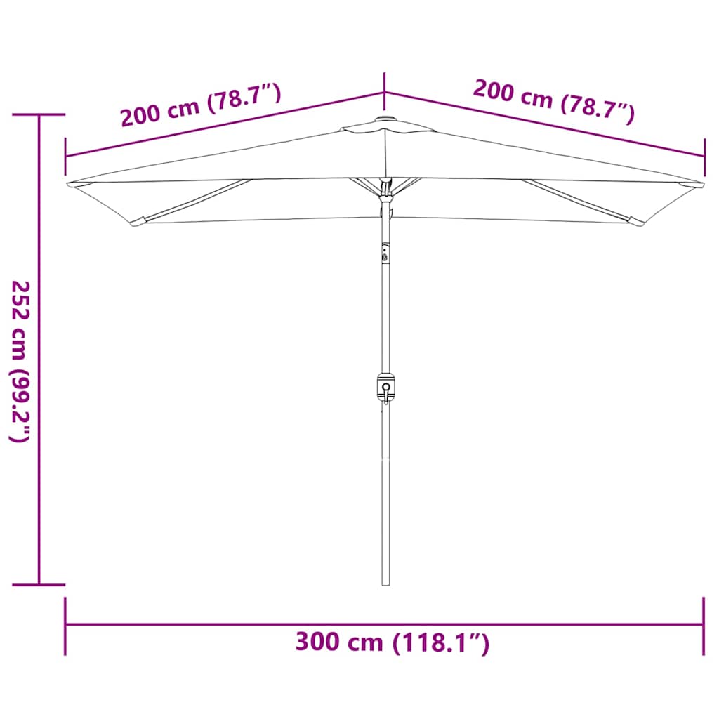 Sonnenschirm mit Metall-Mast 300x200 cm Anthrazit