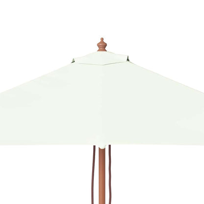 Sonnenschirm mit Holz-Mast 150x200 cm Sandweiß