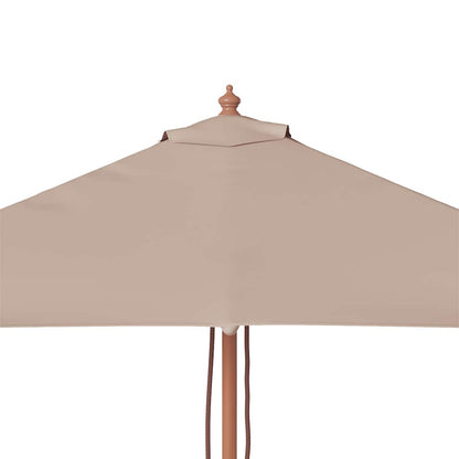 Sonnenschirm mit Holz-Mast 150x200 cm Taupe
