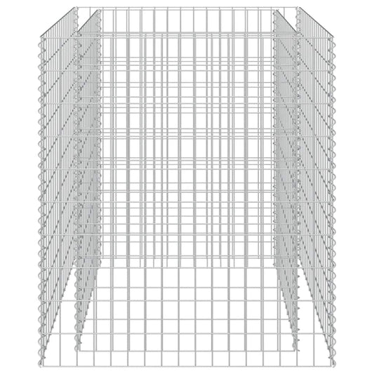 Gabionen-Hochbeet Verzinkter Stahl 90×90×100 cm